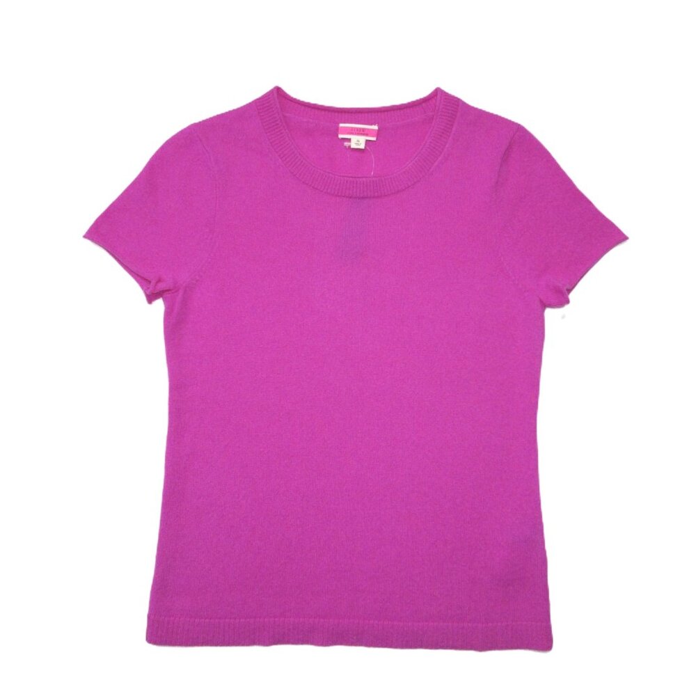 NWT J.Crew Short-sleeve Cashmere Relaxed T-shirt in Vintage Fuchsia Sweater S